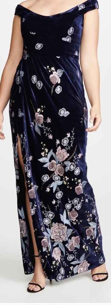 Formal-Blacktie Velvet Floral Dress